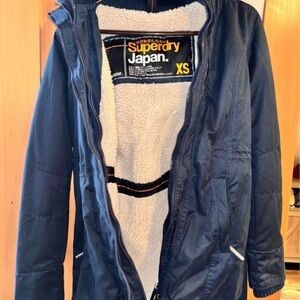 Superdry Navy Jacket with Sherpa Lining